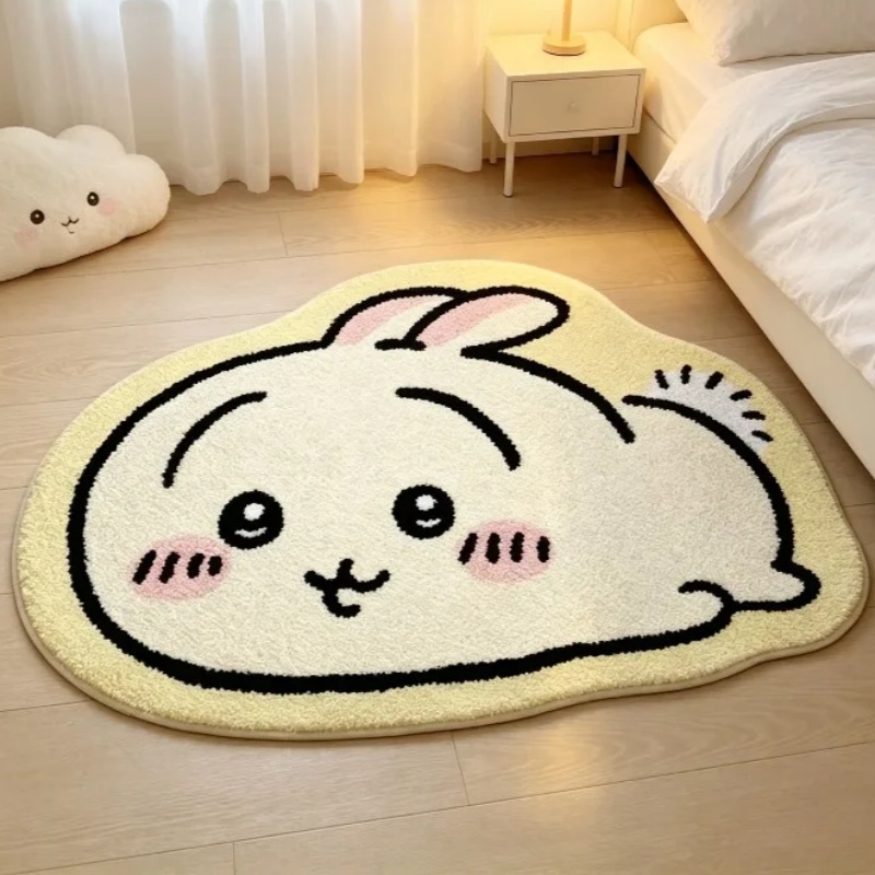 Sustainable Living Architecture - チイカワ漫画ラグ アニメハチワレウサギ ぬいぐるみフロアマット バスルーム滑り止めカーペット 車用クッション ソフトリビングルーム装飾