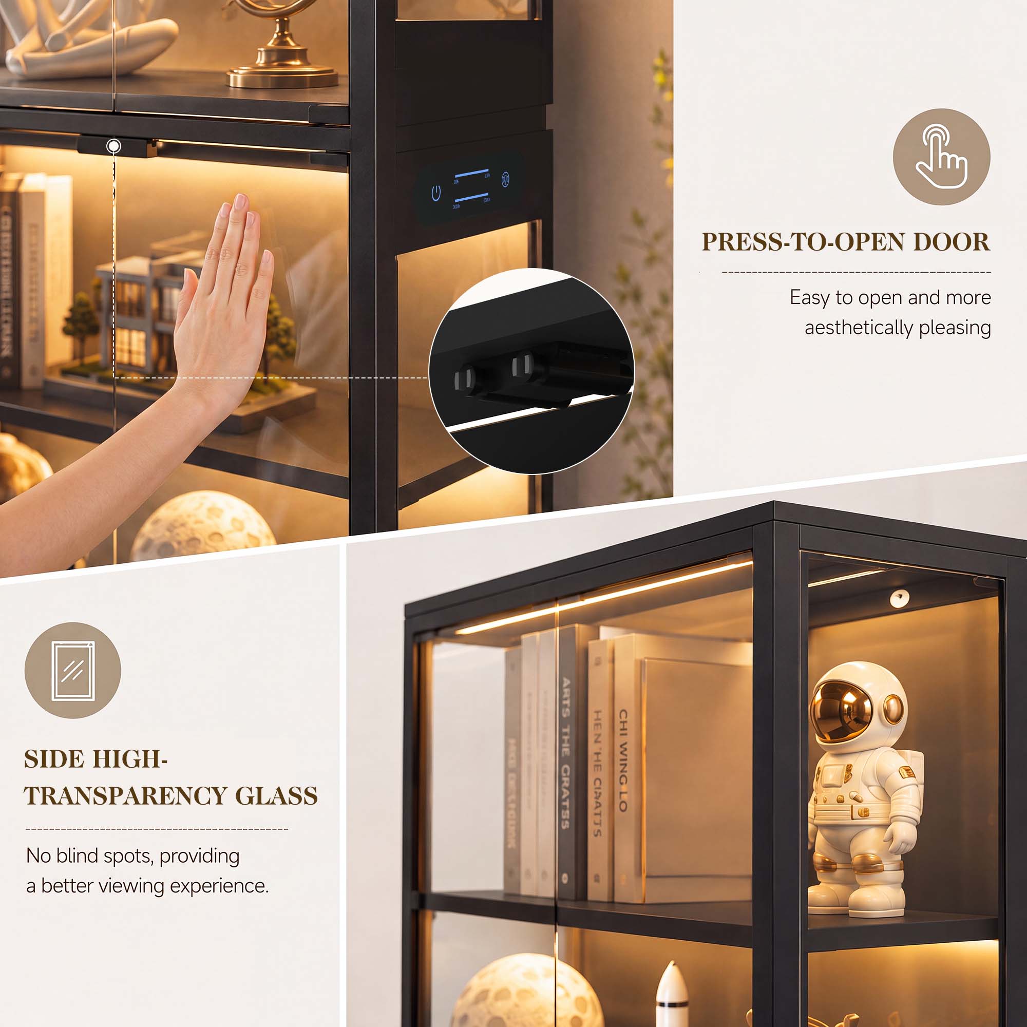 TCGBKAF 5段ディスプレイキャビネット、ガラス扉、モー - Sustainable Living Architecture のレビューと価格