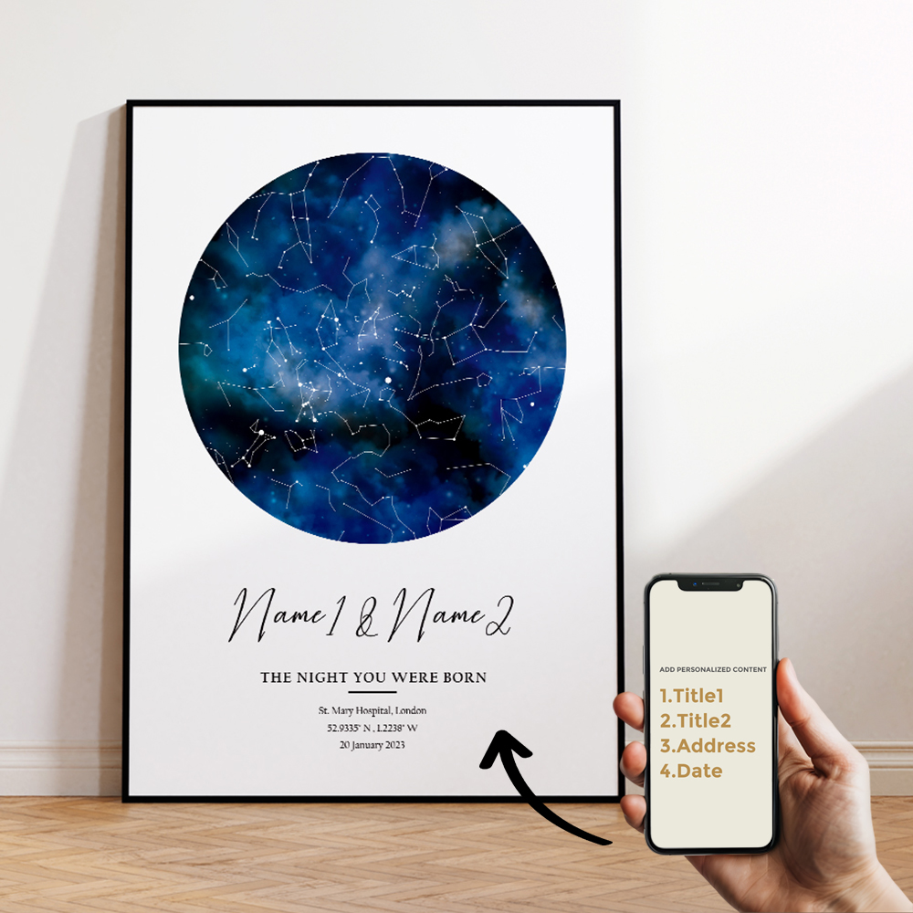現代風カスタムパーソナライズ夜空星図ウォールアートキャンバス - Sustainable Living Architecture のレビューと価格